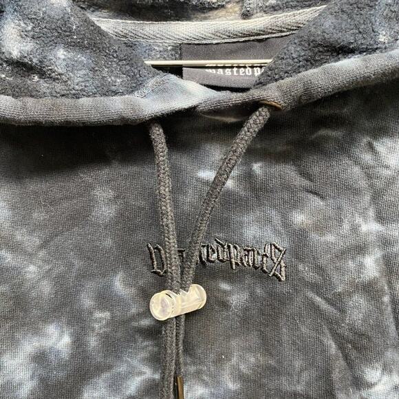 Wasted Paris Hoodie Womens Medium Black Tie Dye Cropped - Picture 5 of 15